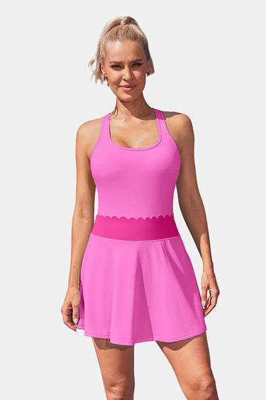 Scalloped Pink Golf Dress